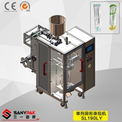 Single lane shape sachet filling sealing packaging machine